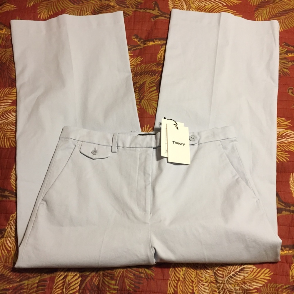 NWT Theory Nadeema Relaxed Chino Pants 8 light blue capri - Picture 3 of 5